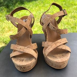 Nordstrom womens BP cork wedge sandal. Size 8M. Good condition